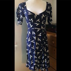 Anthropology crepe dress 1940s style